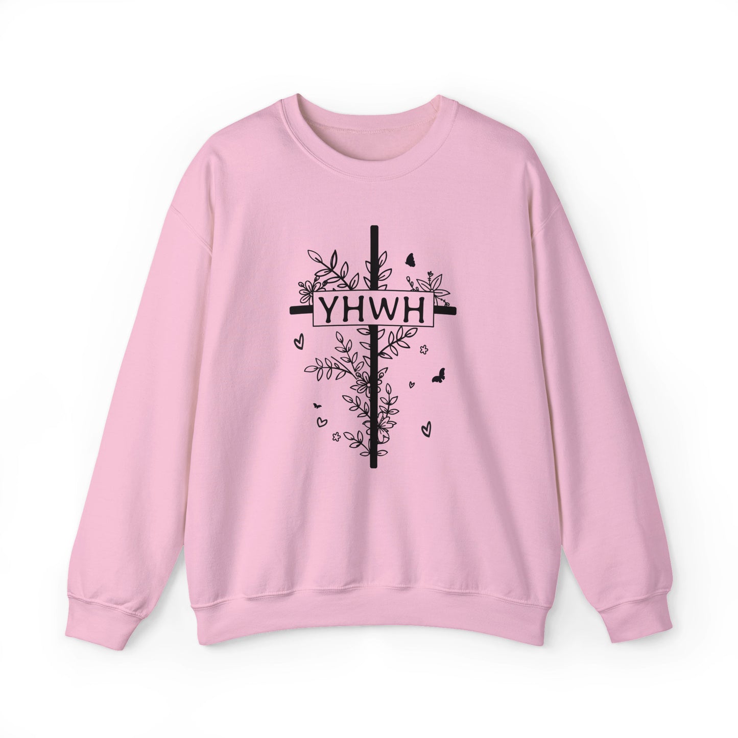 YHWH Floral Cross Christian Women's Sweatshirt